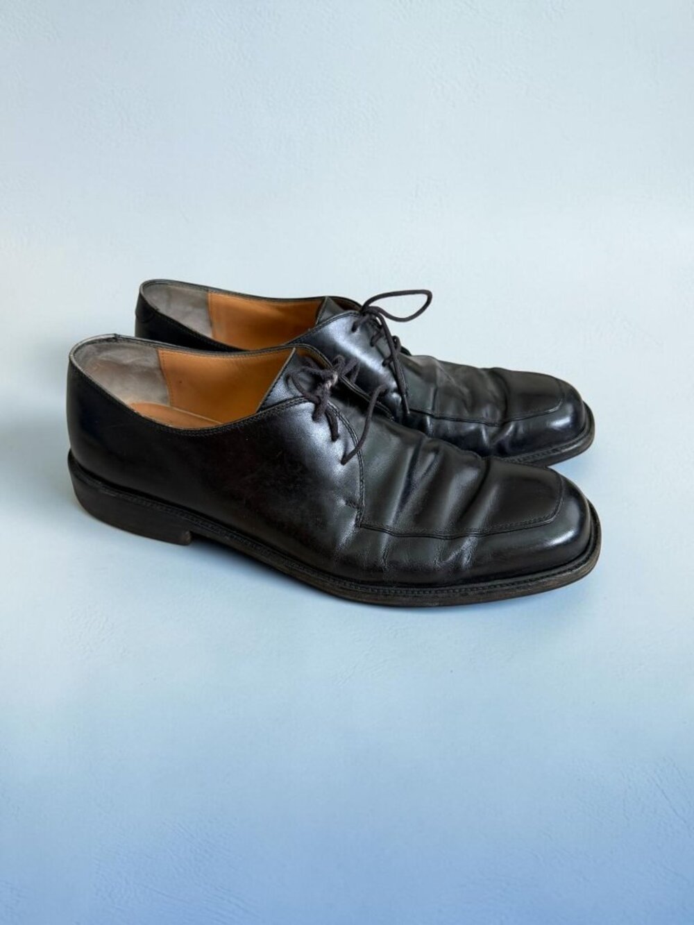 SALVATORE FERRAGAMO Men’s Black Leather Lace Up Dress Shoes Size 10